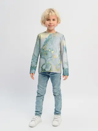 Детский лонгслив / Абстрактный мрамор