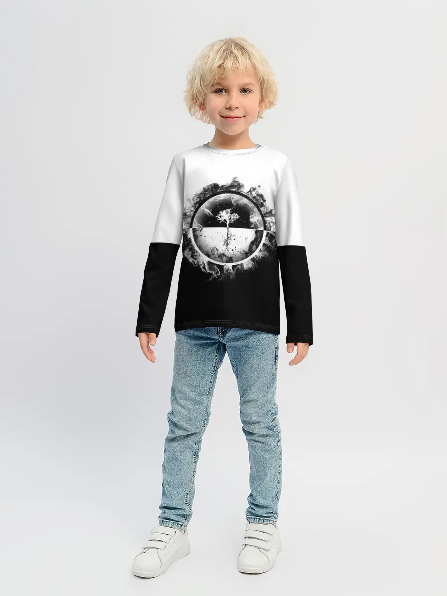 Детский лонгслив / Black and White