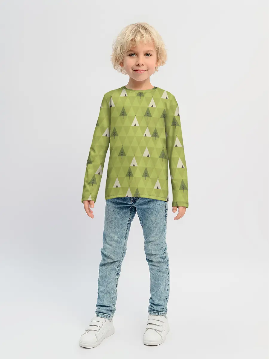 Детский лонгслив / Лес | Текстура