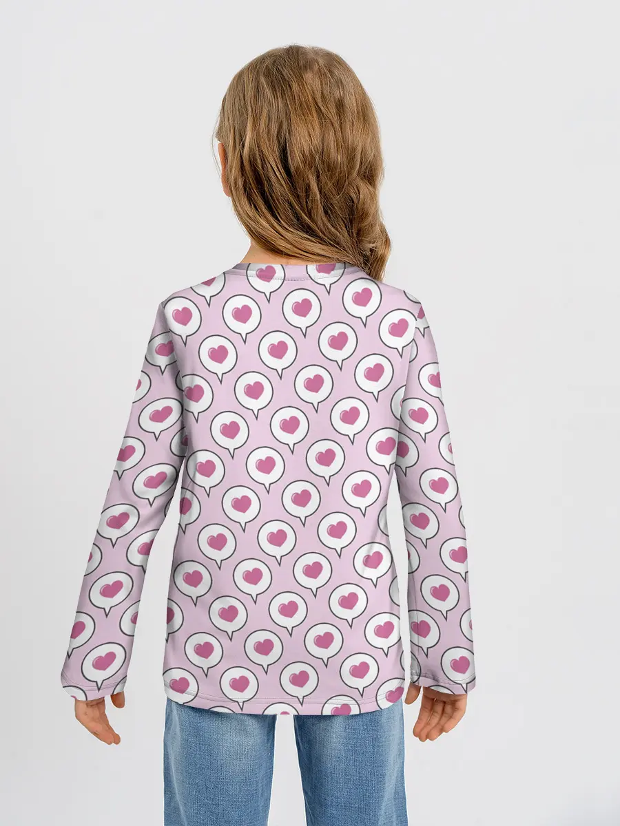 Детский лонгслив / Сердечки в облачках