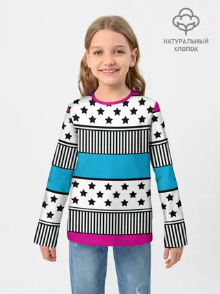 Детский лонгслив / Молодежный современный узор