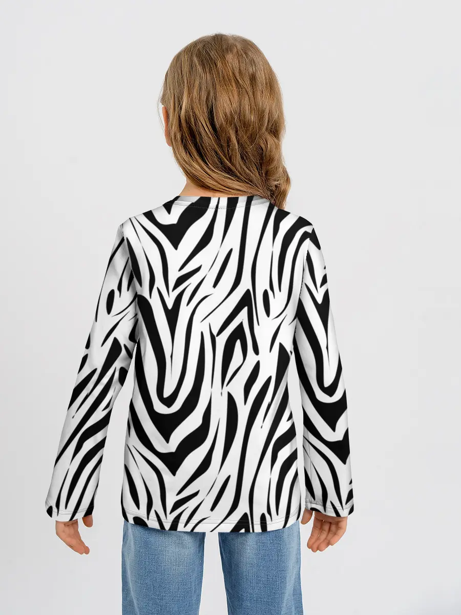 Детский лонгслив / Черно-белая зебра