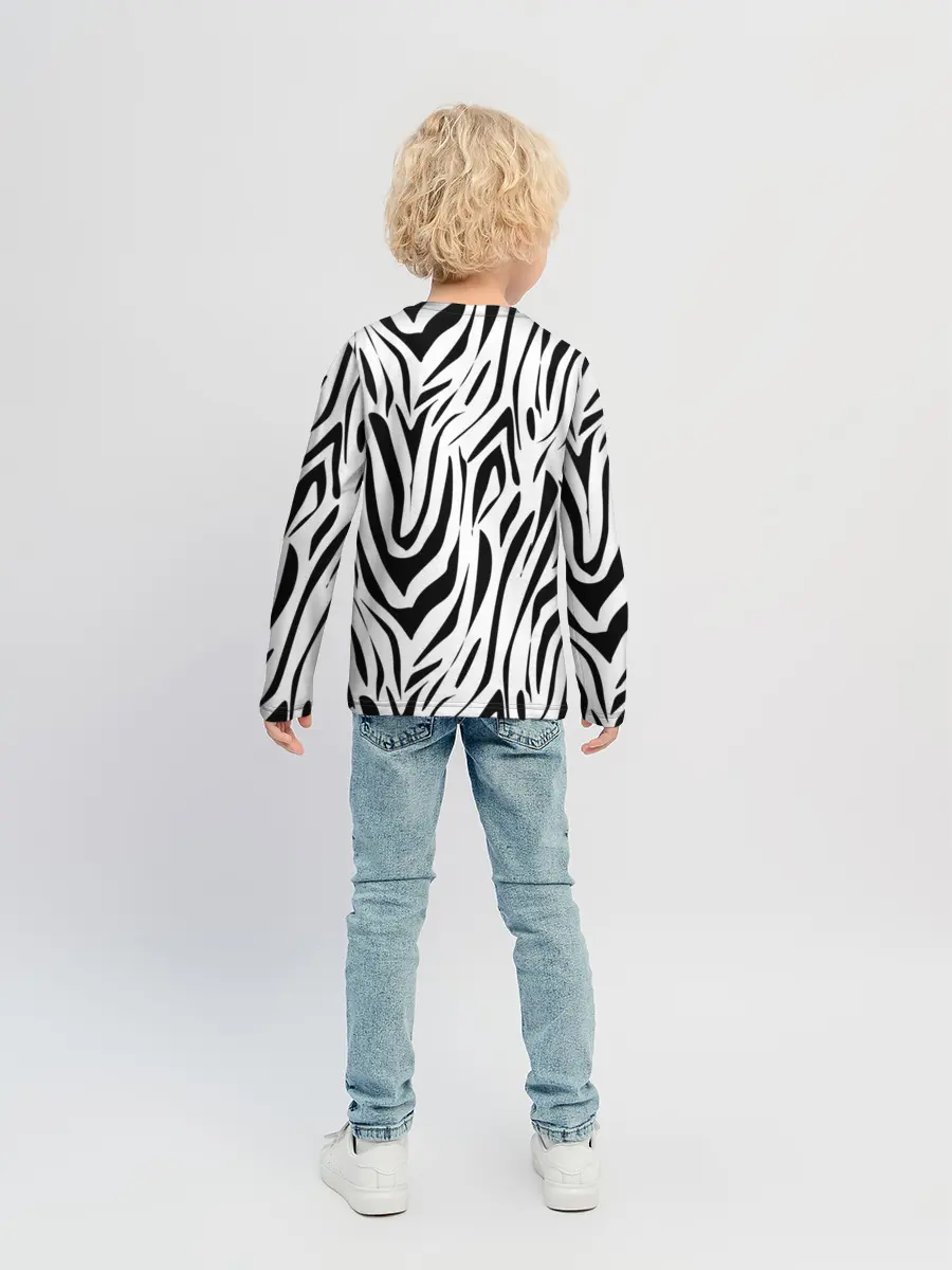 Детский лонгслив / Черно-белая зебра