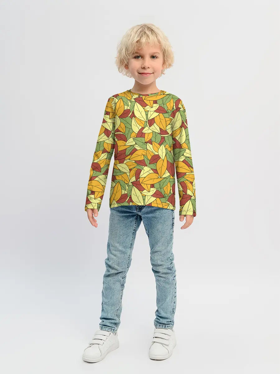 Детский лонгслив / Яркие осенние листья