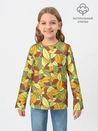 Детский лонгслив / Яркие осенние листья