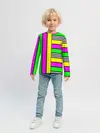 Детский лонгслив / полосатый неоновый модный узор