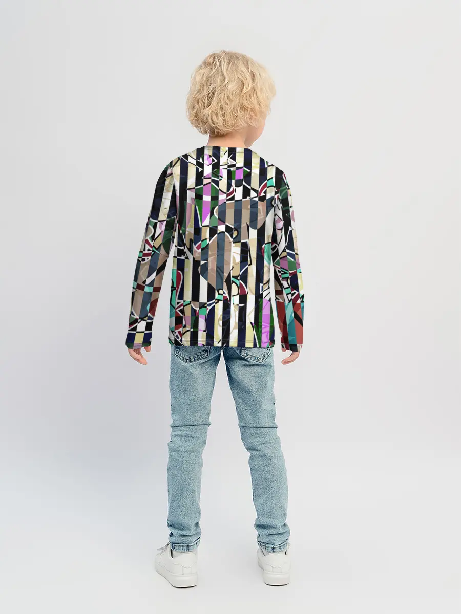 Детский лонгслив / Полосатый абстрактный узор