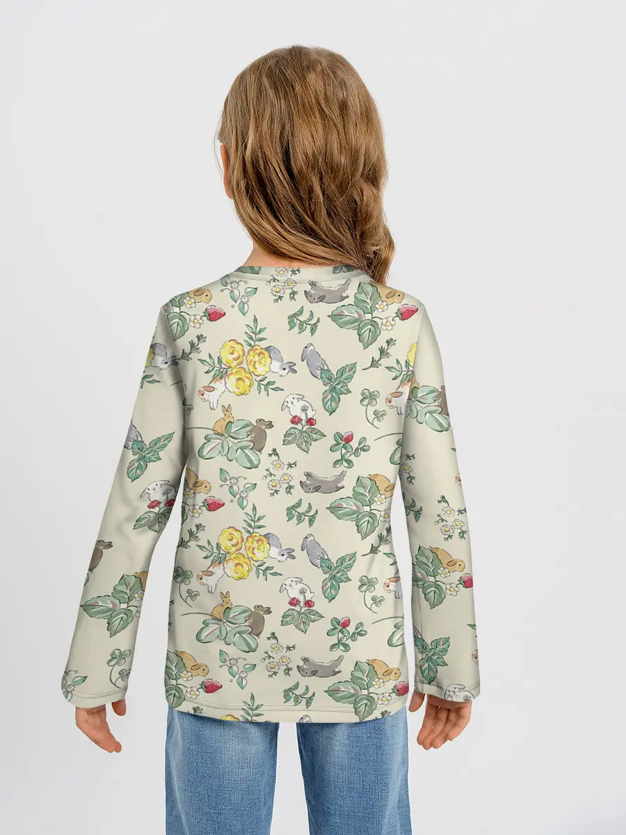 Детский лонгслив / Зайчики с Цветочками