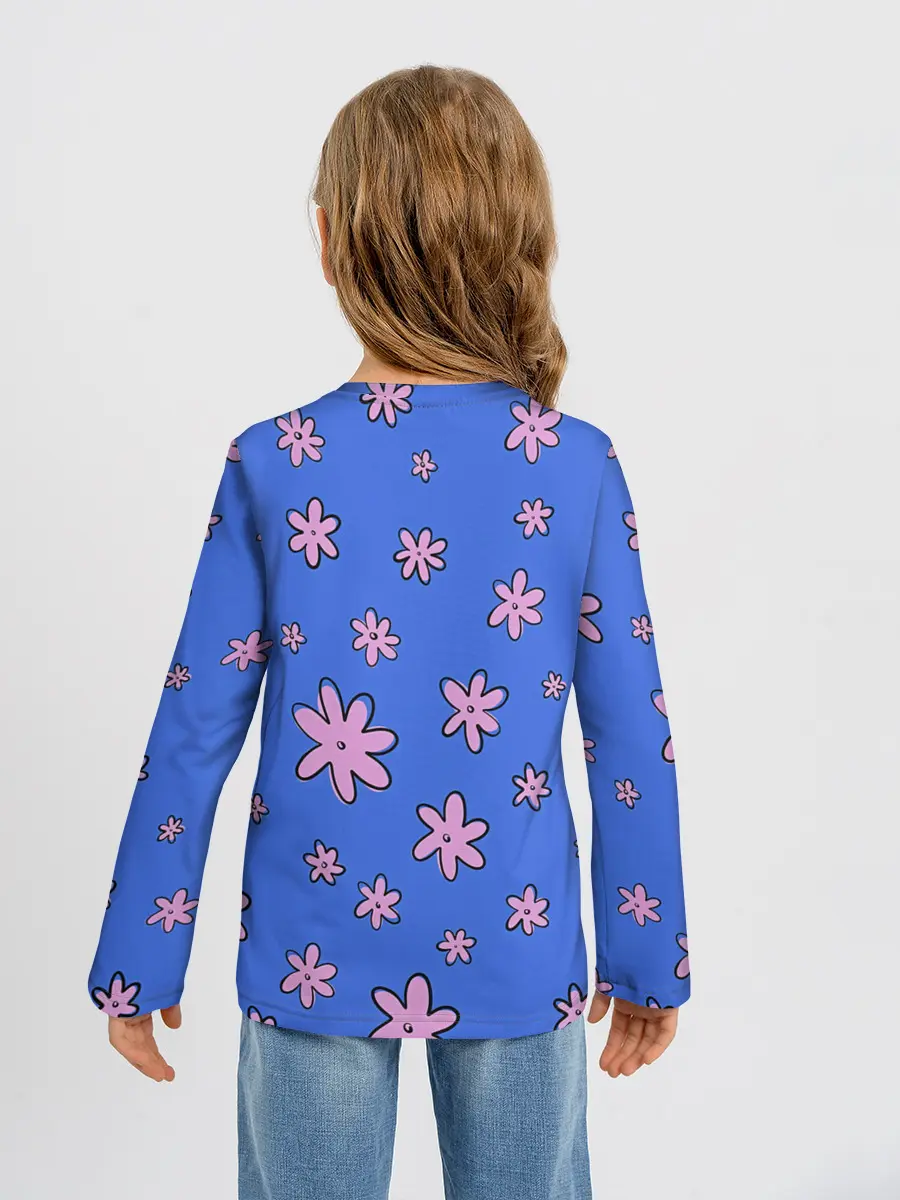 Детский лонгслив / Цветочки рисованные