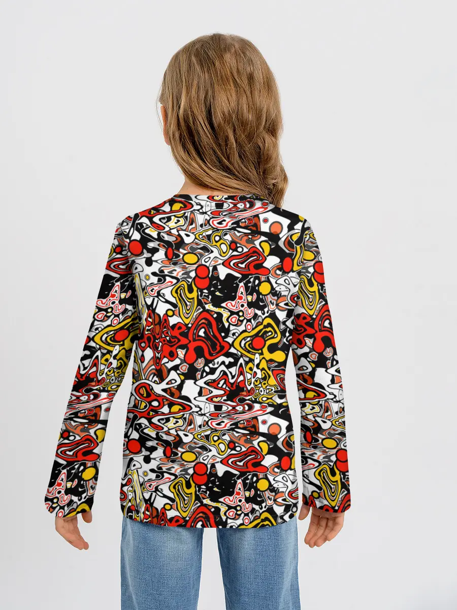 Детский лонгслив / Абстрактный разноцветный узор