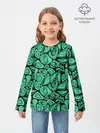 Детский лонгслив / Зеленый абстрактный узор