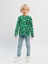 Детский лонгслив / Зеленый абстрактный узор