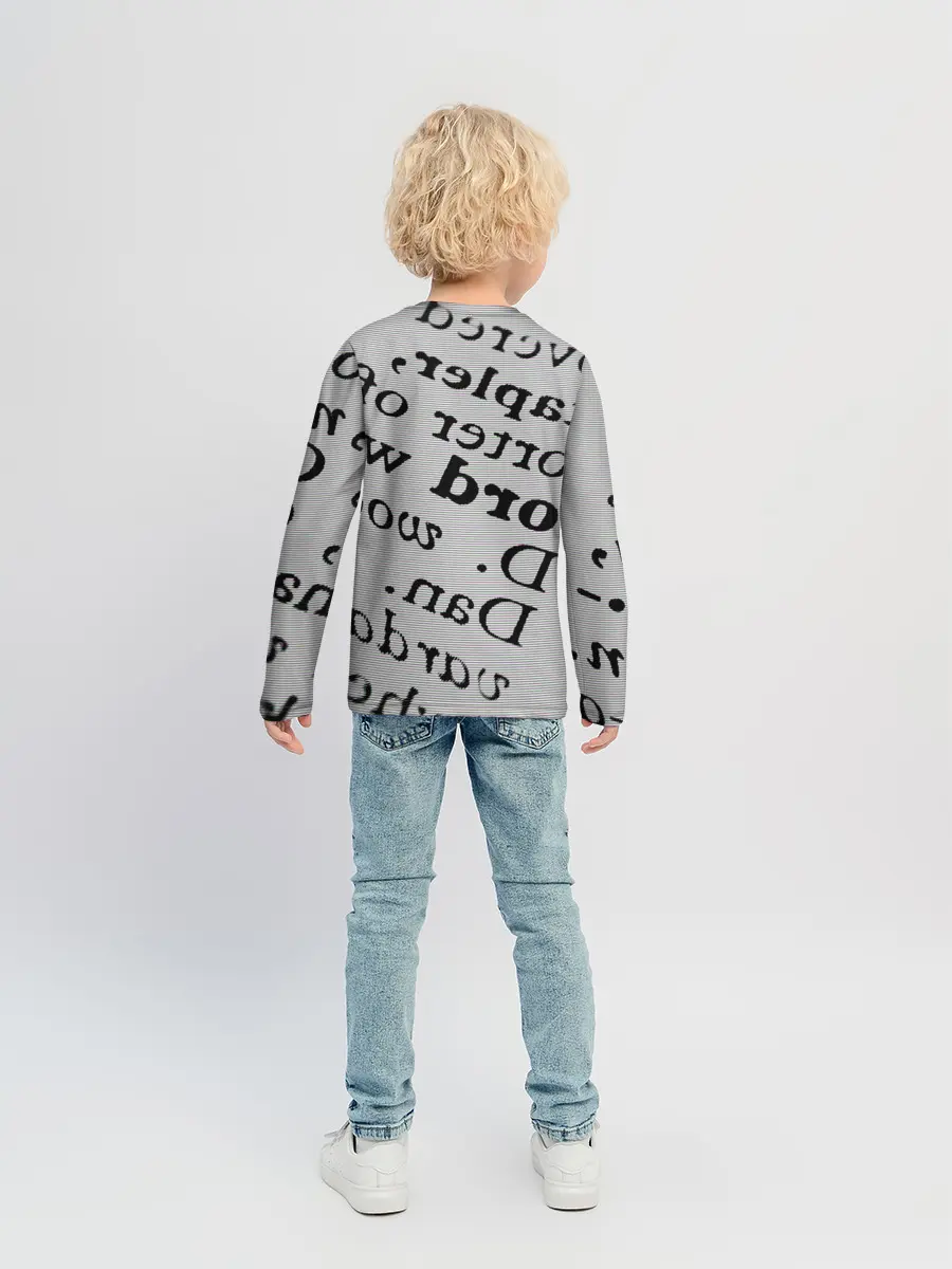 Детский лонгслив / Текст из словоря