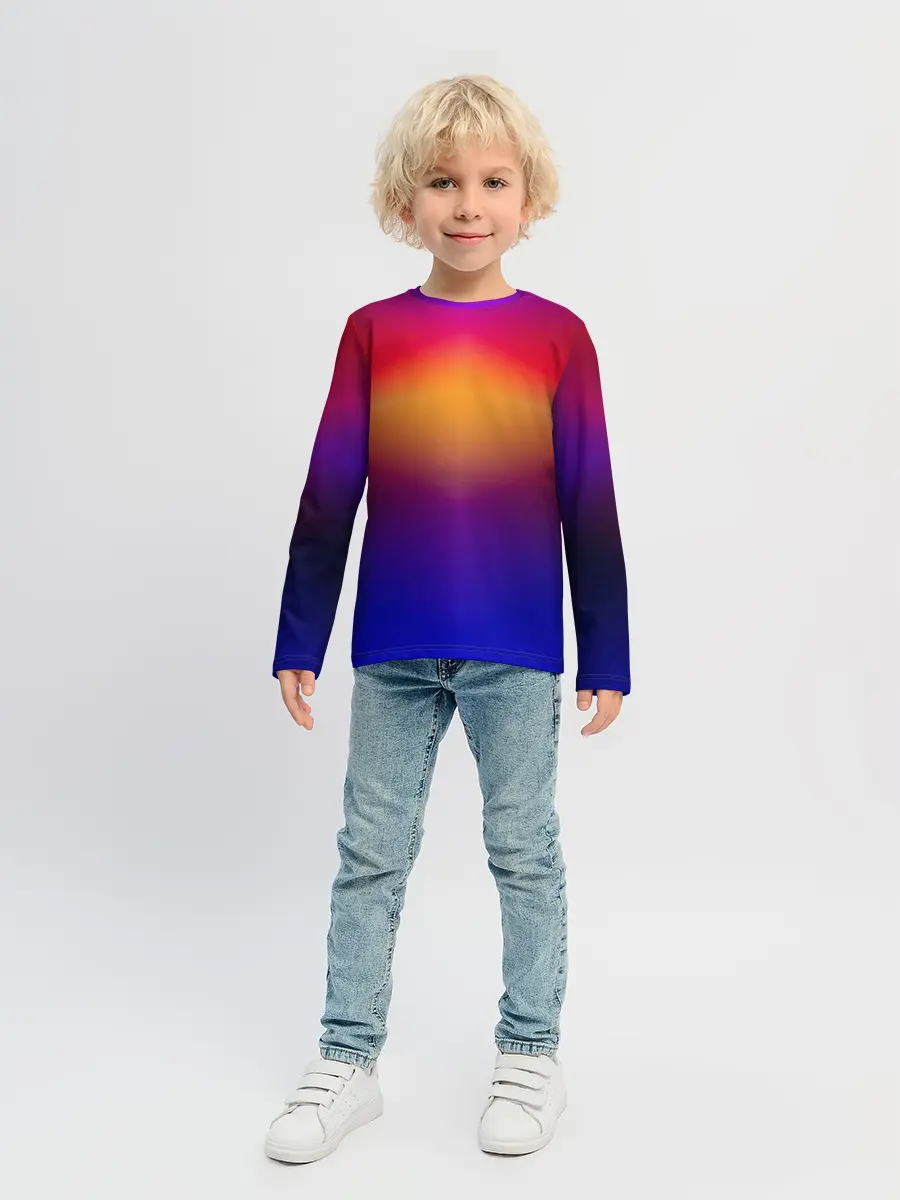 Детский лонгслив / Размытый оранжево-фиолетовый