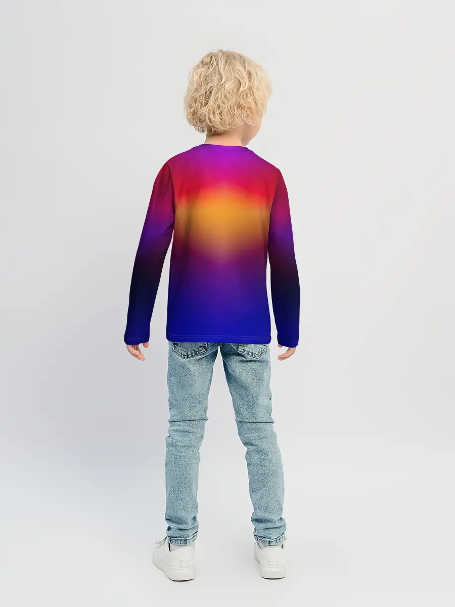 Детский лонгслив / Размытый оранжево-фиолетовый
