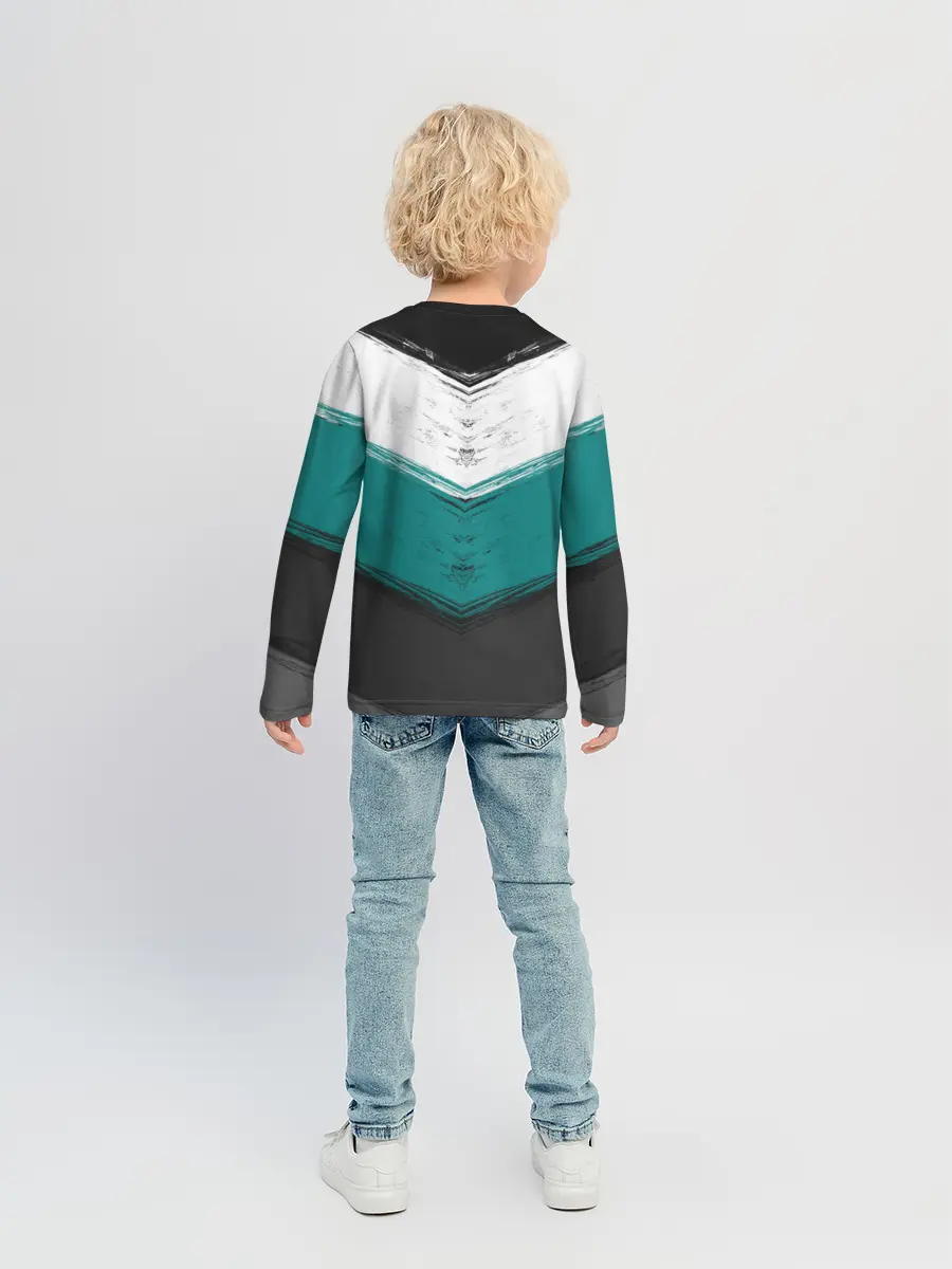 Детский лонгслив / Полосатый абстрактный принт