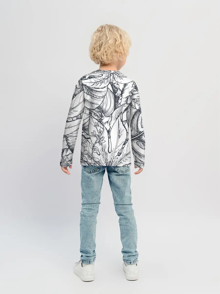 Детский лонгслив / Тропические листья