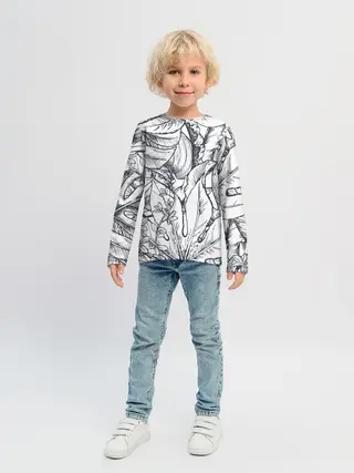 Детский лонгслив / Тропические листья