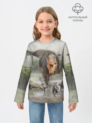 Детский лонгслив / Т-Рекс | Динозавр | Dino