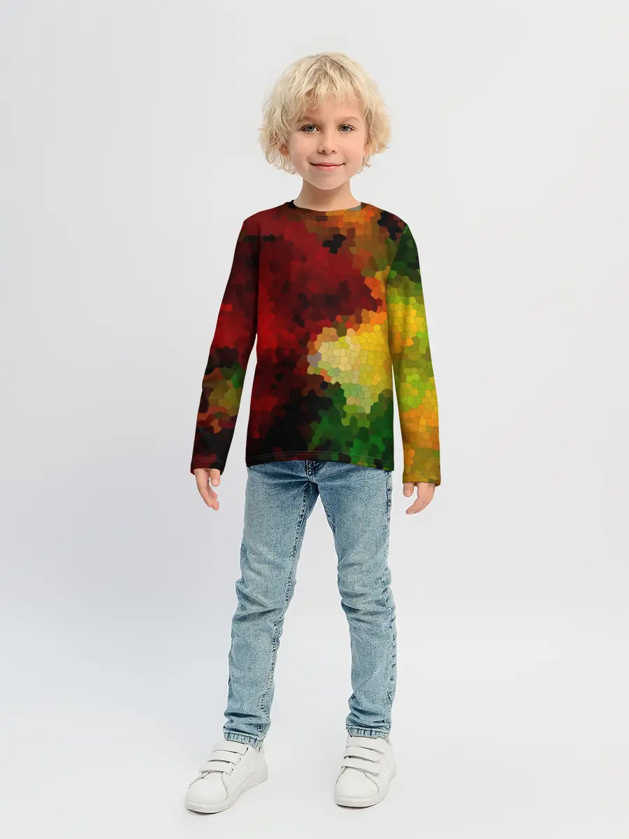 Детский лонгслив / Абстрактная мазаика витраж
