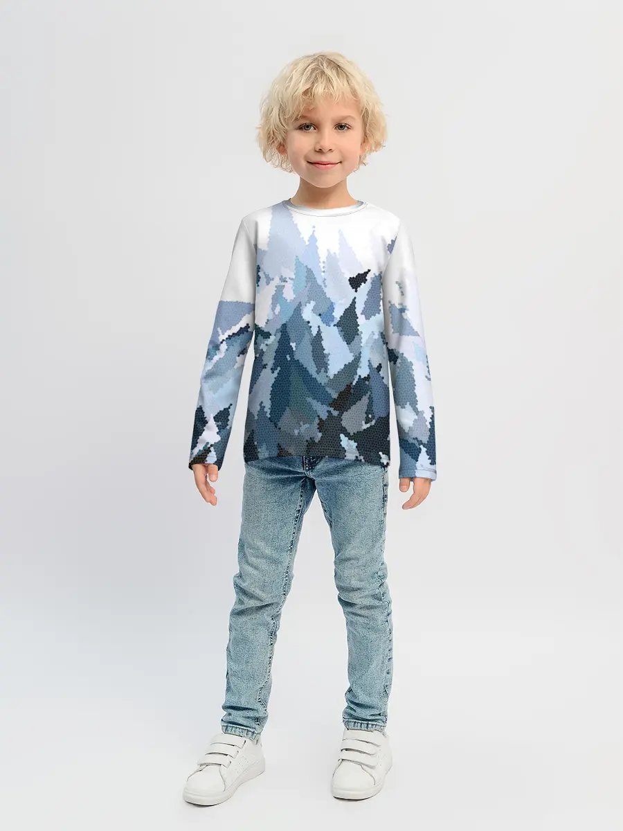 Детский лонгслив / Абстрактная мазаика витраж