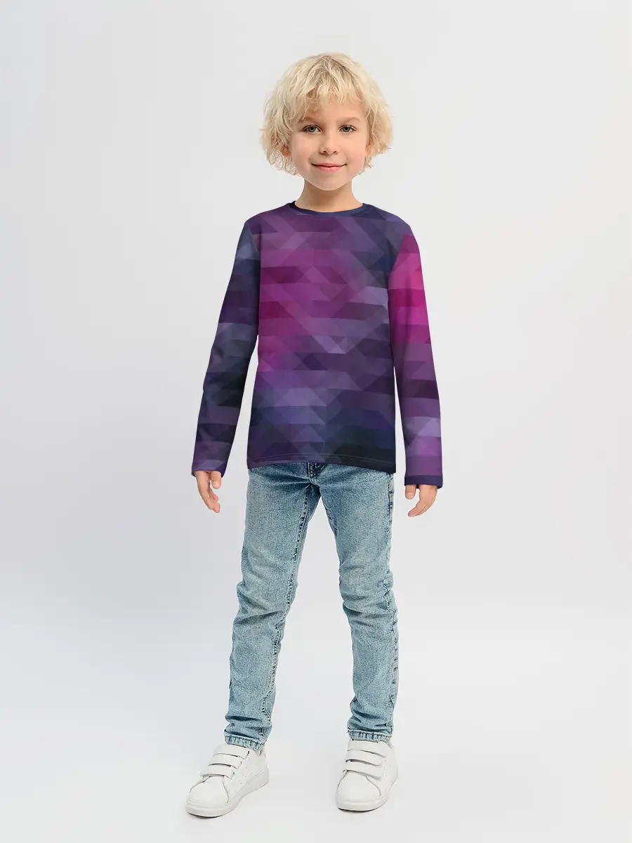 Детский лонгслив / Фиолетово-бордовый узор
