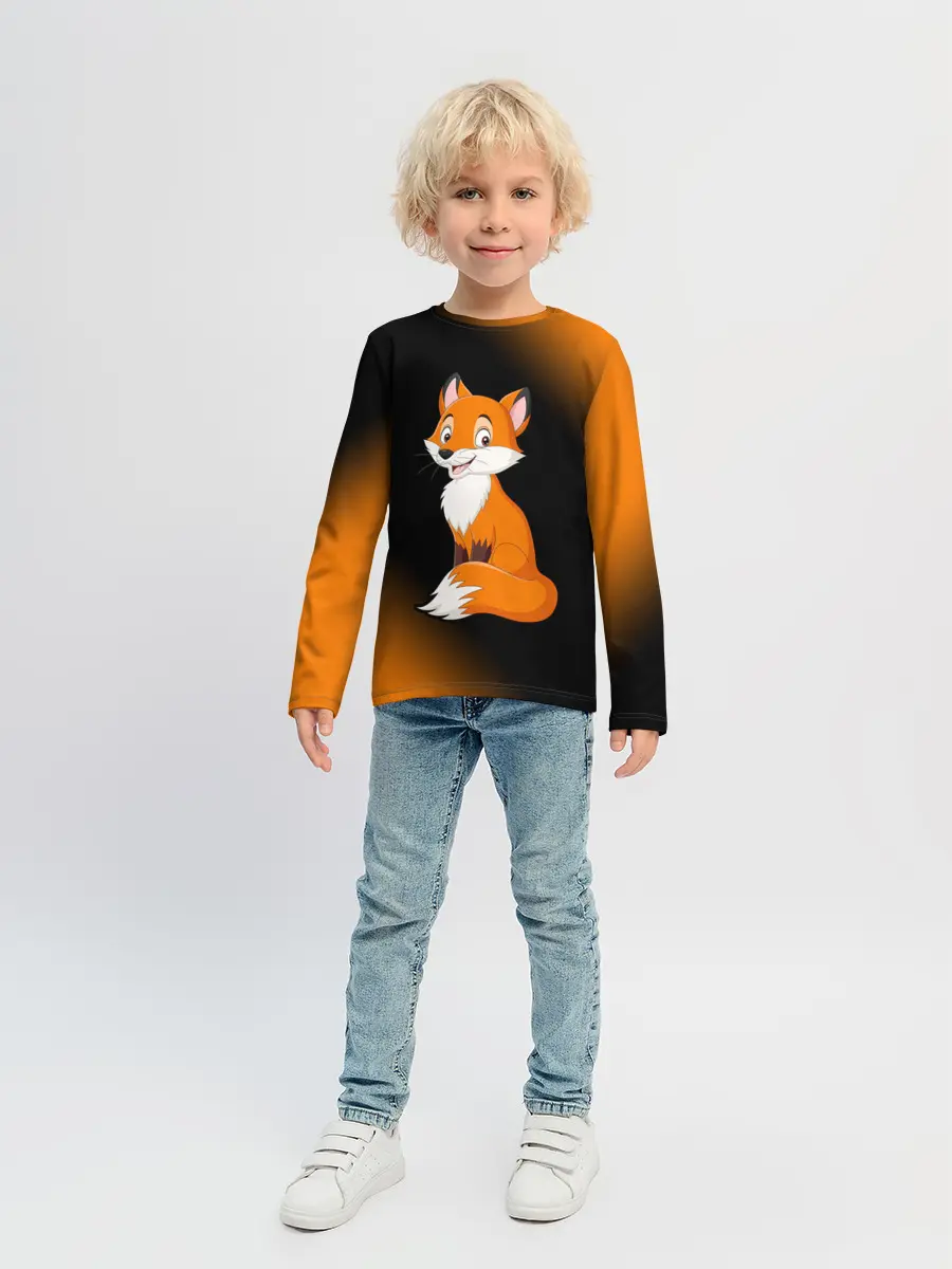 Детский лонгслив / Лисичка - Градиент