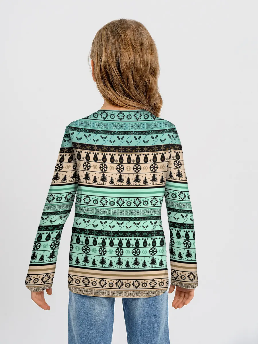 Детский лонгслив / Новогодний зимний орнамент