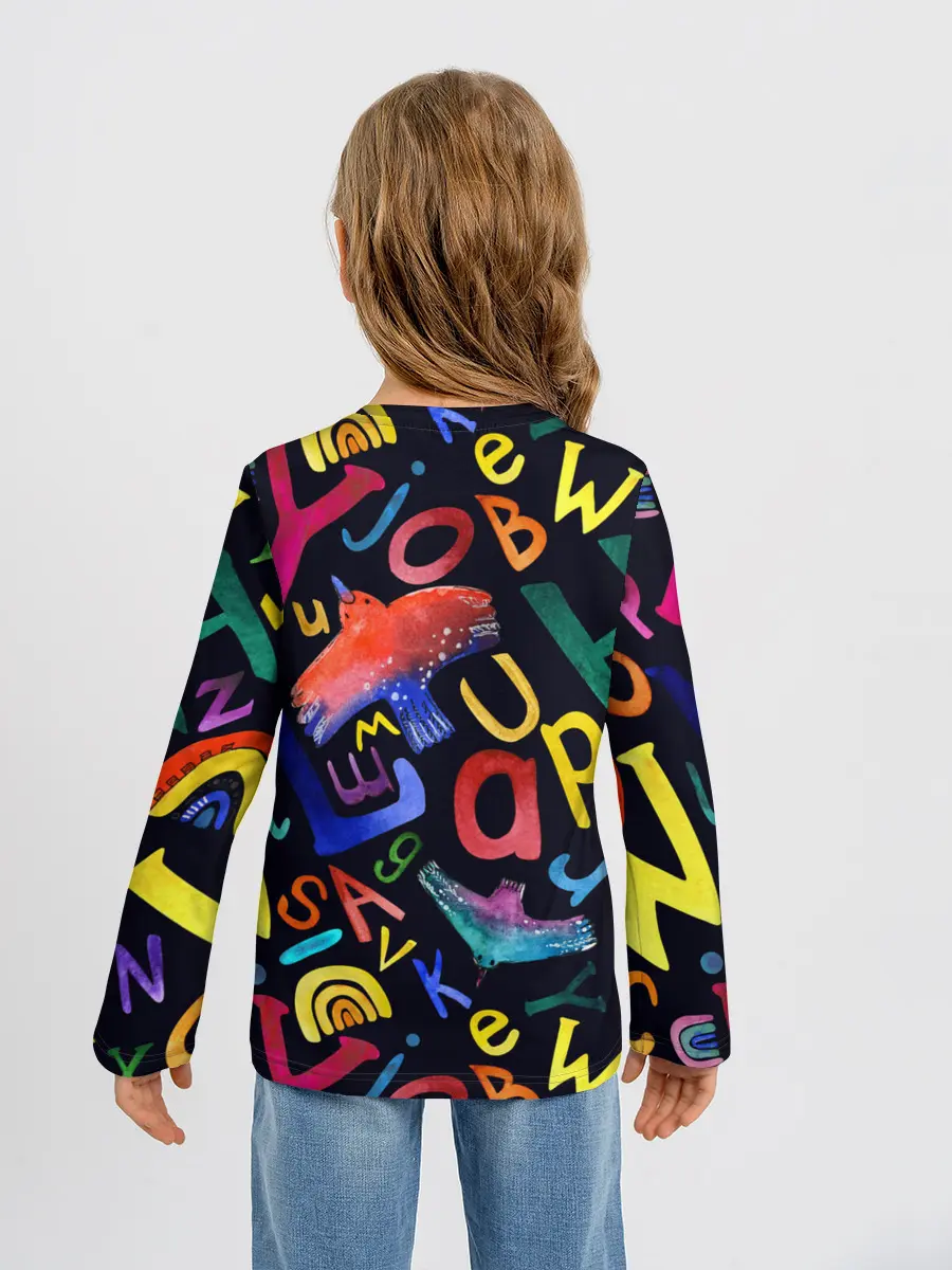 Детский лонгслив / Буквы английского алфавита