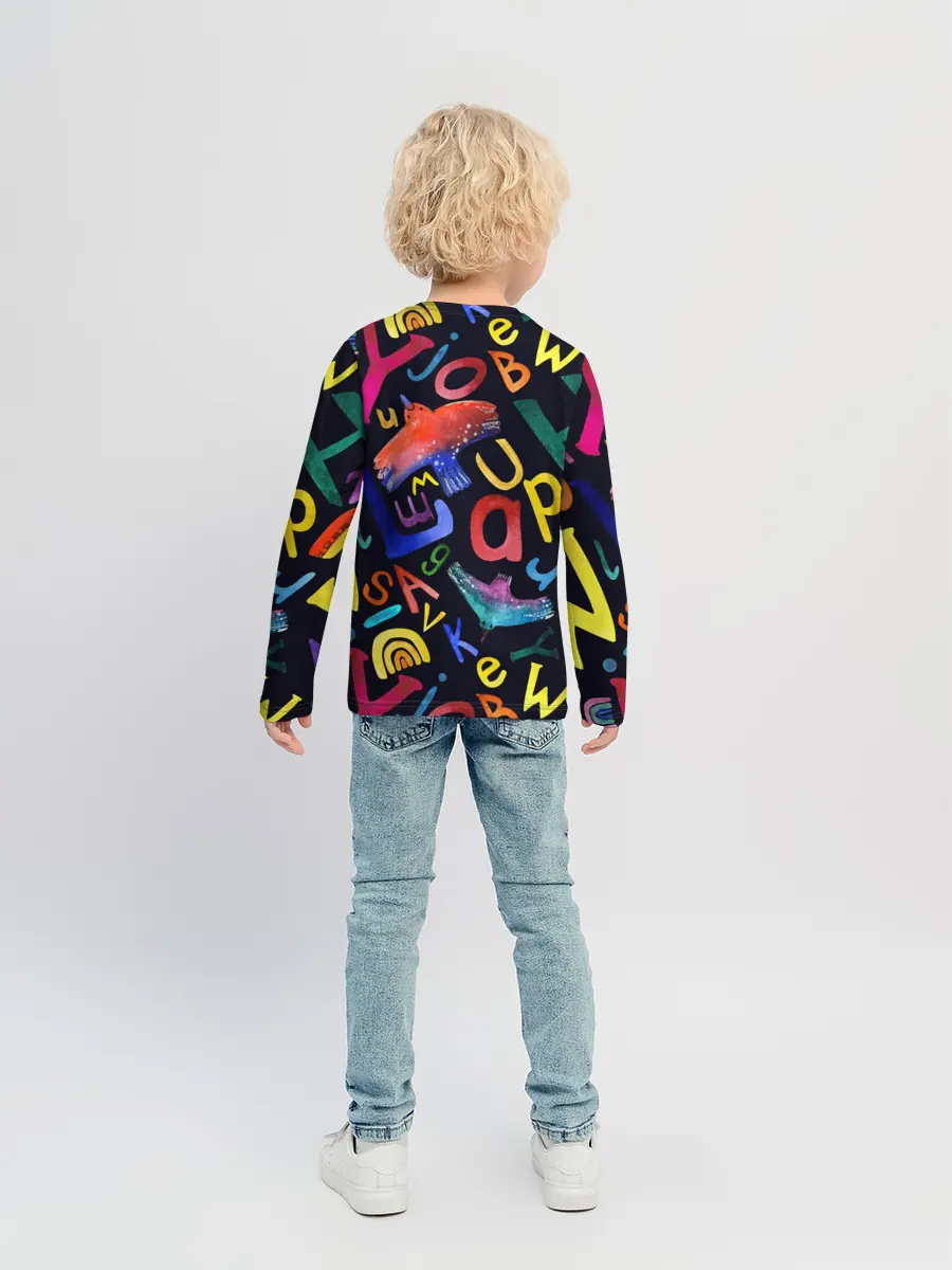 Детский лонгслив / Буквы английского алфавита