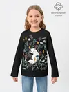 Детский лонгслив / Кошечка среди цветов