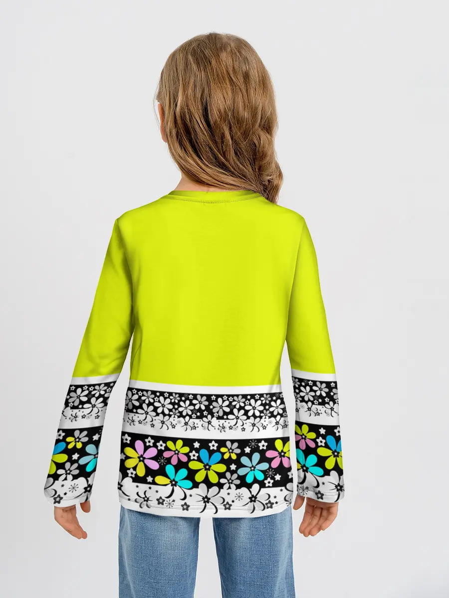 Детский лонгслив / Яркий цветочный узор