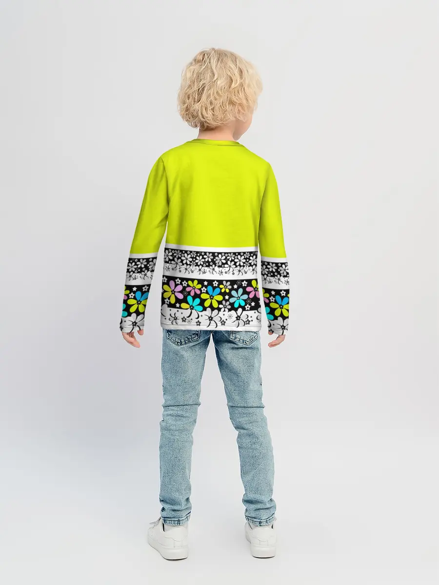 Детский лонгслив / Яркий цветочный узор