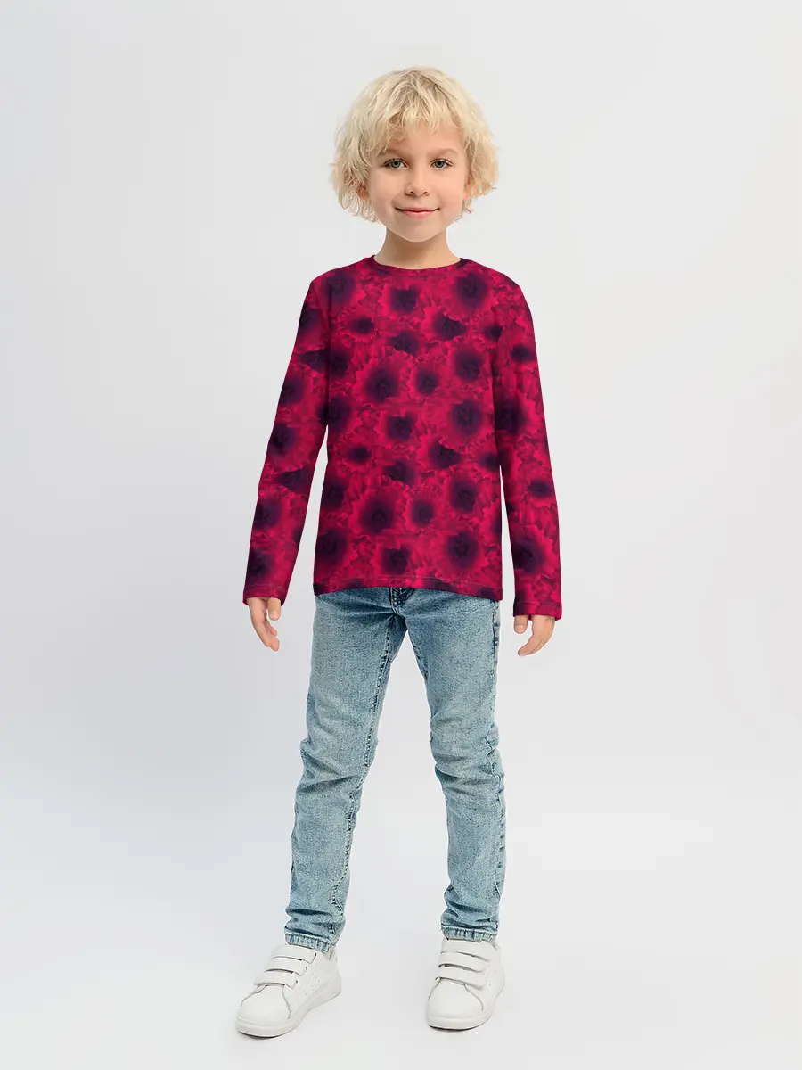 Детский лонгслив / Красные маки