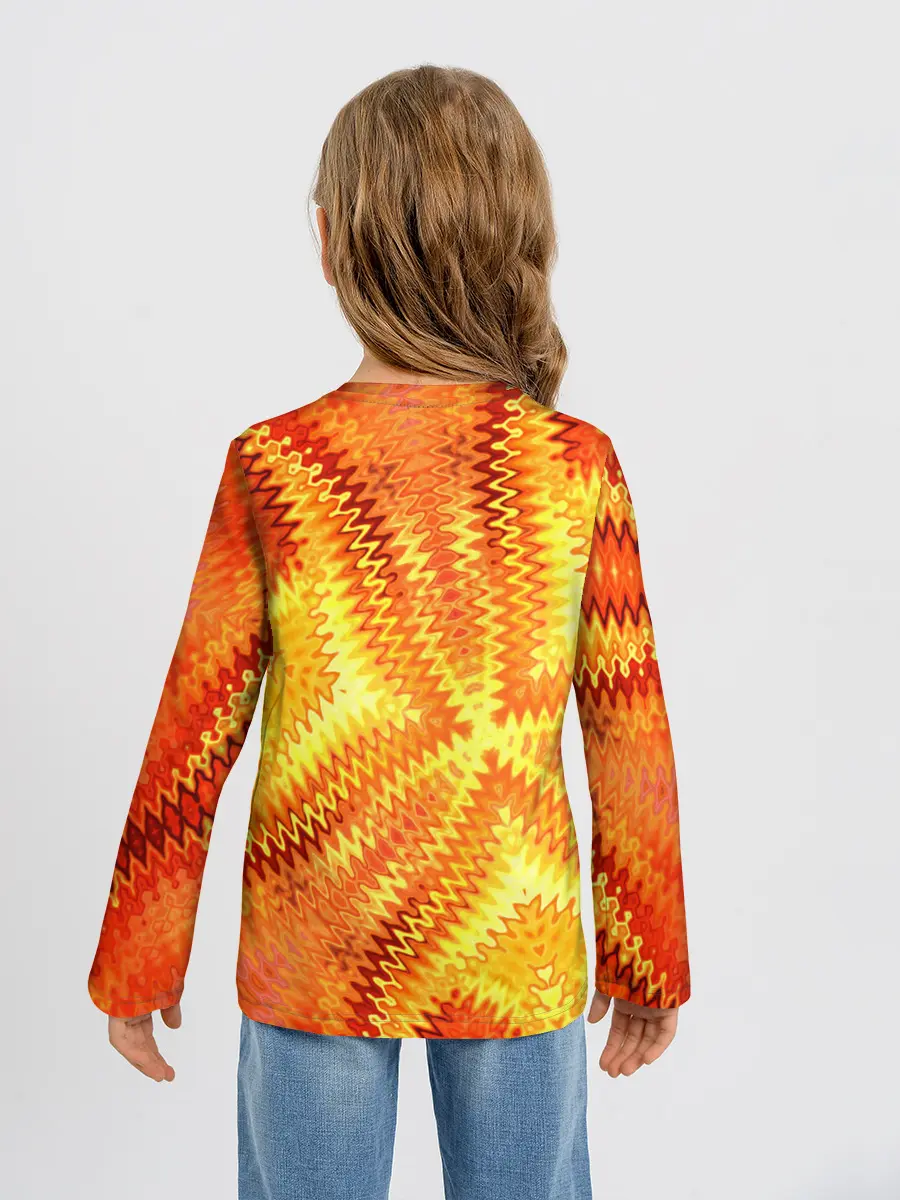 Детский лонгслив / Желто-оранжевая абстракция