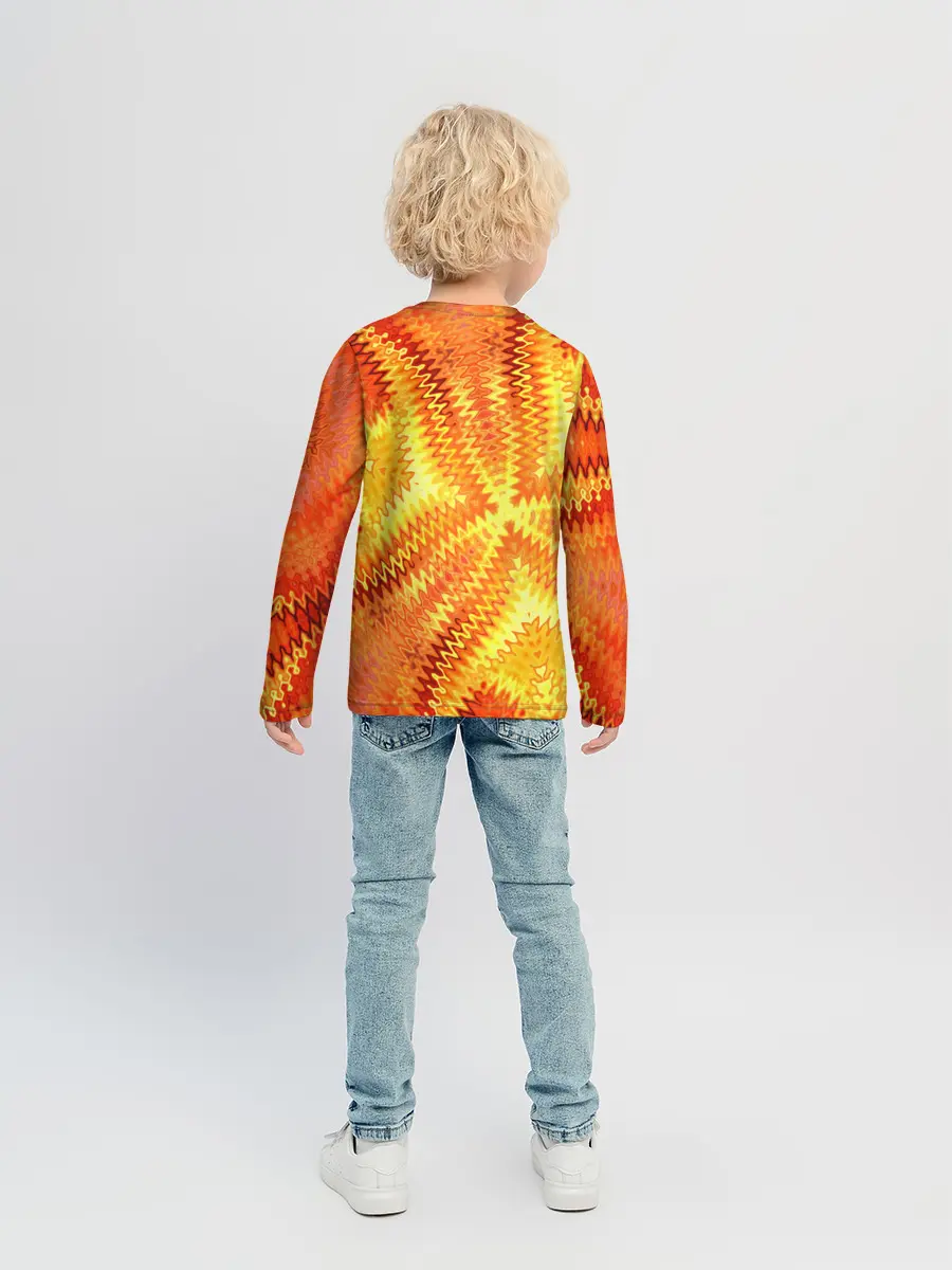 Детский лонгслив / Желто-оранжевая абстракция