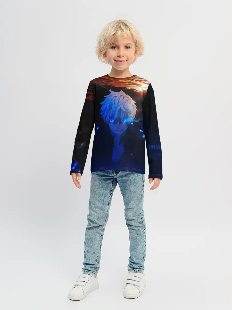 Детский лонгслив / Сатору гото голубые глаза