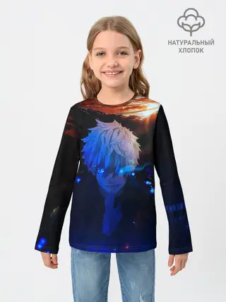 Детский лонгслив / Сатору гото голубые глаза