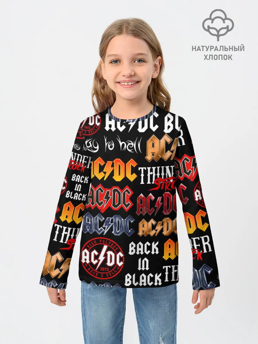 Детский лонгслив / AC DC LOGOBOMBING