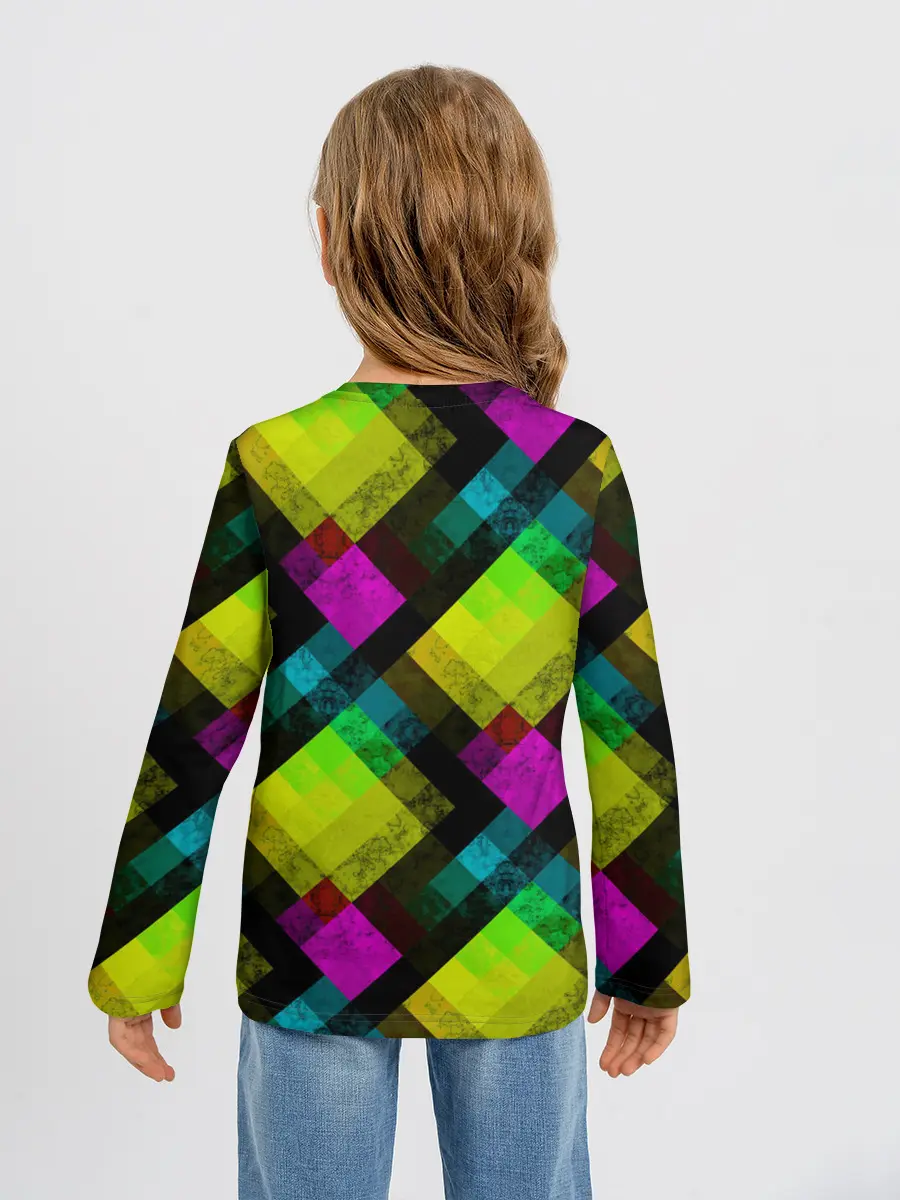 Детский лонгслив / Абстрактный разноцветный узор