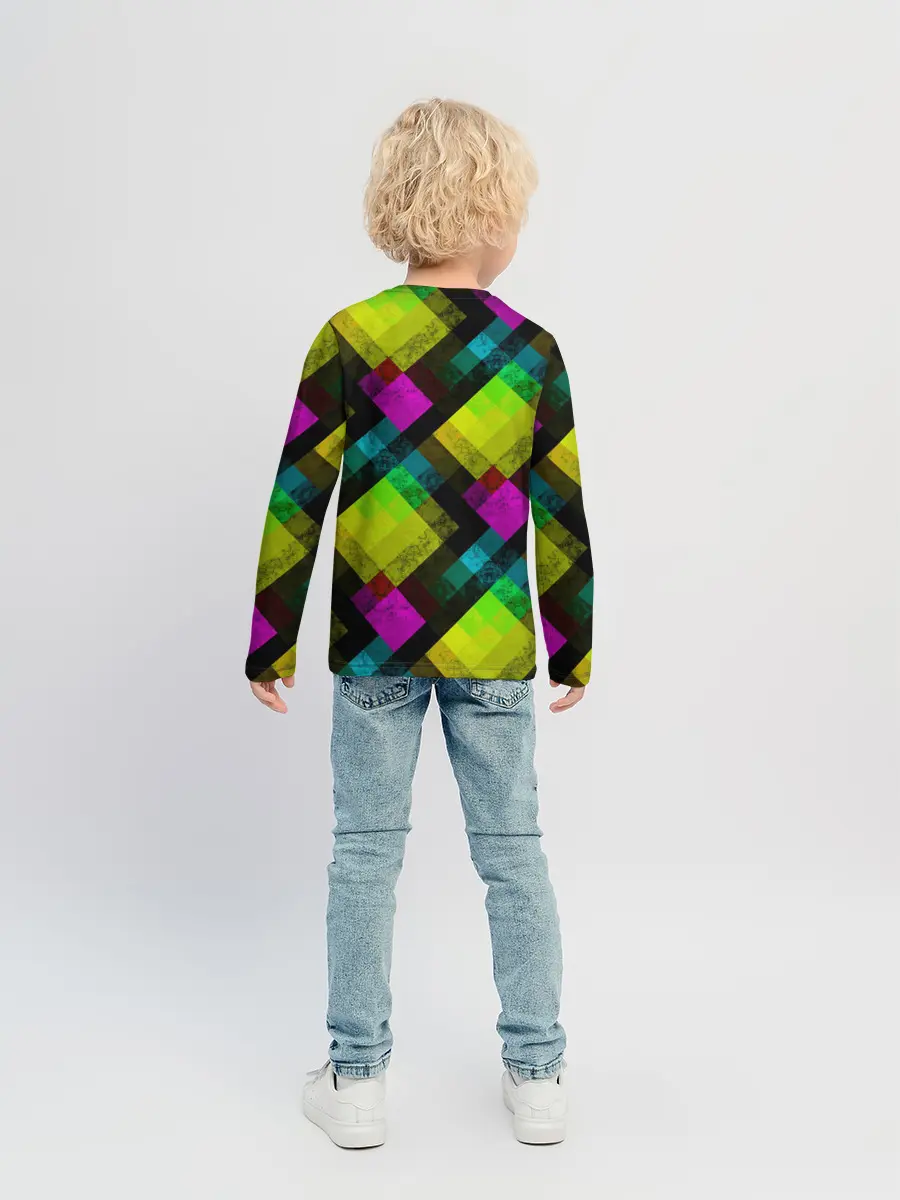 Детский лонгслив / Абстрактный разноцветный узор