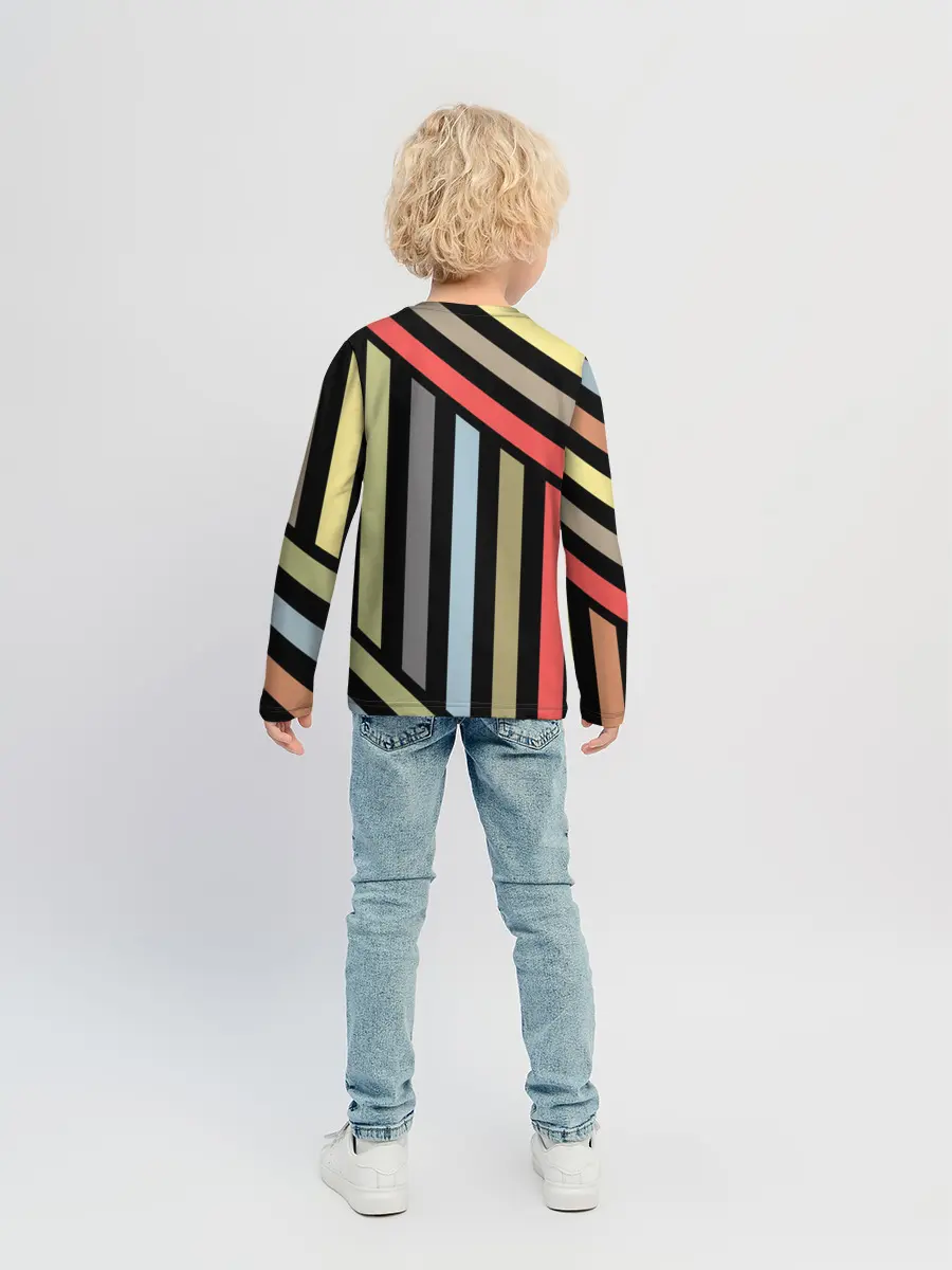 Детский лонгслив / Абстрактный полосатый узор