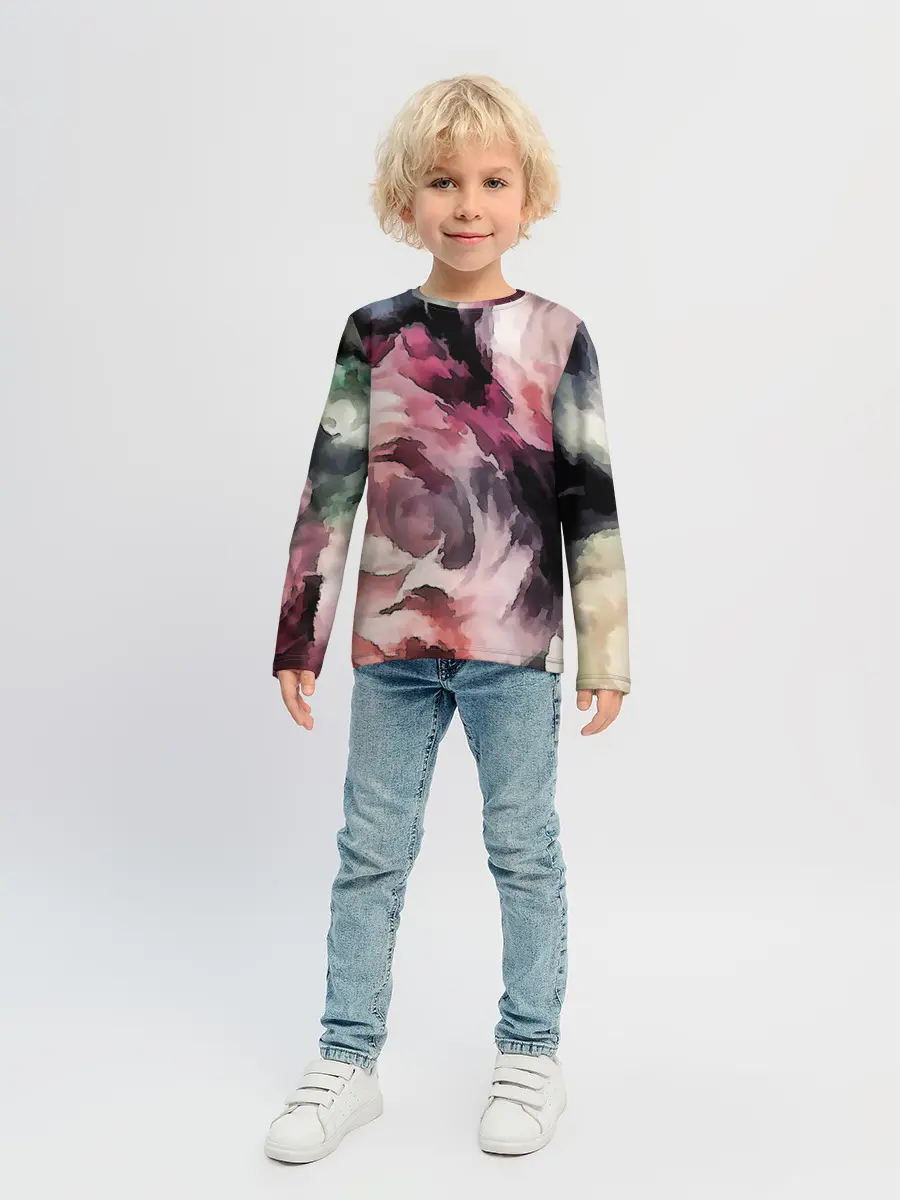Детский лонгслив / Абстрактные розы
