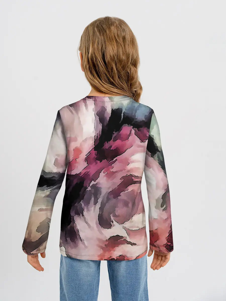 Детский лонгслив / Абстрактные розы