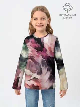 Детский лонгслив / Абстрактные розы