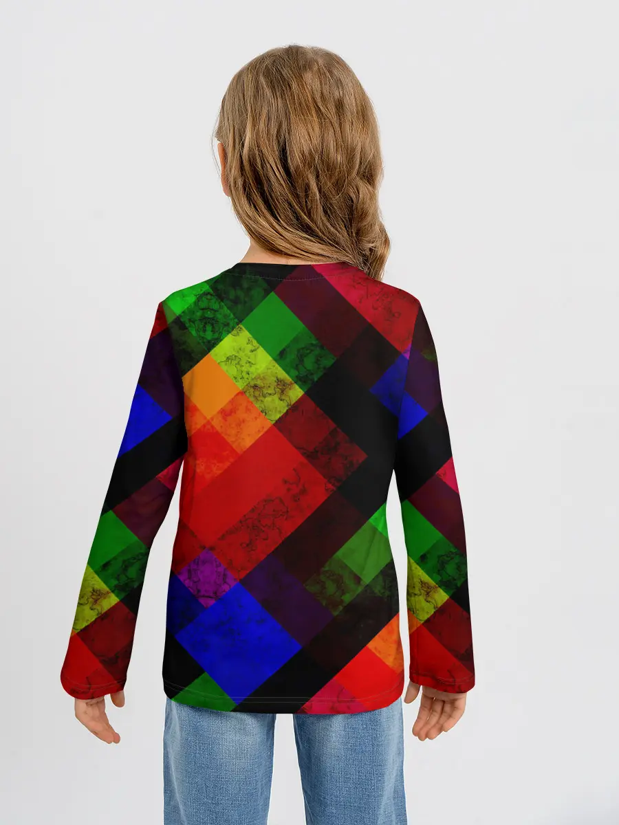 Детский лонгслив / Яркий геометрический узор