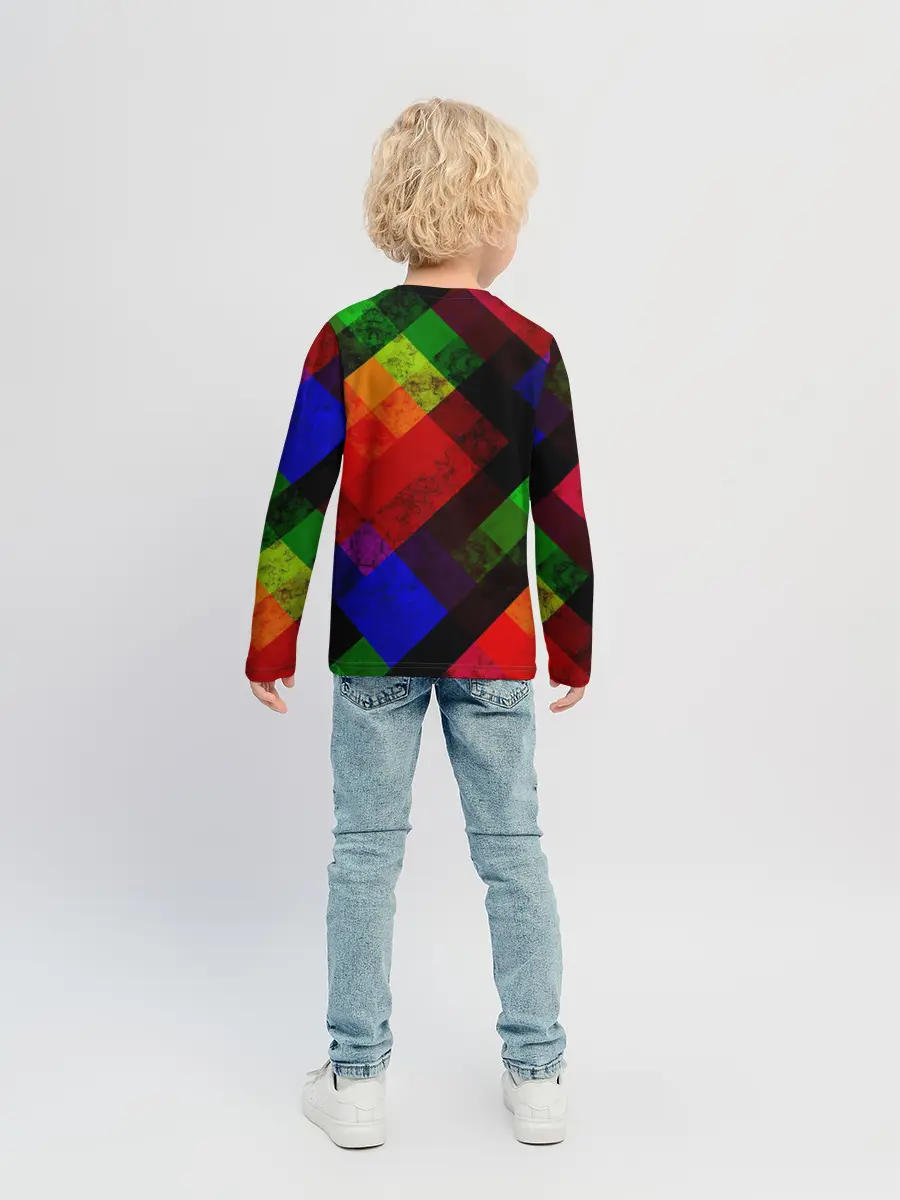 Детский лонгслив / Яркий геометрический узор