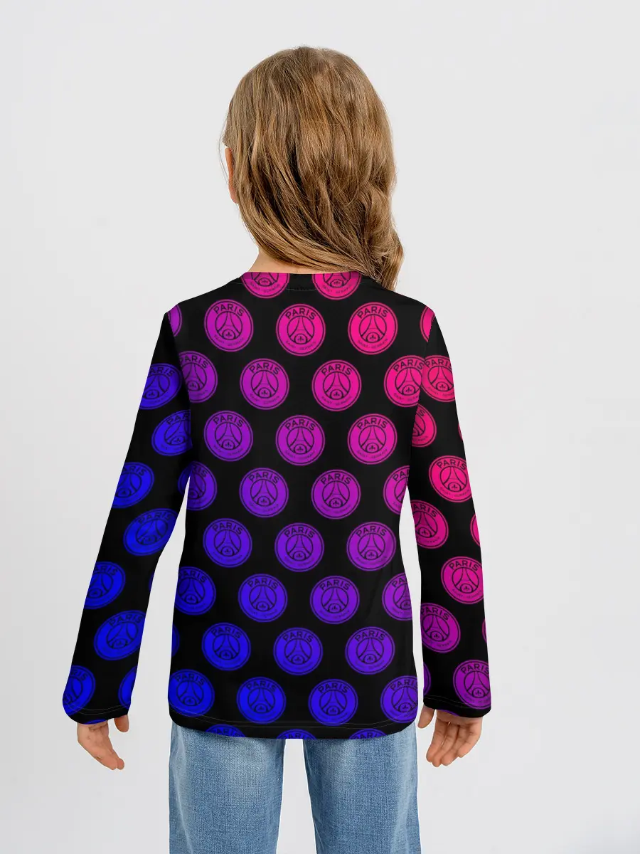 Детский лонгслив / ПСЖ Неон