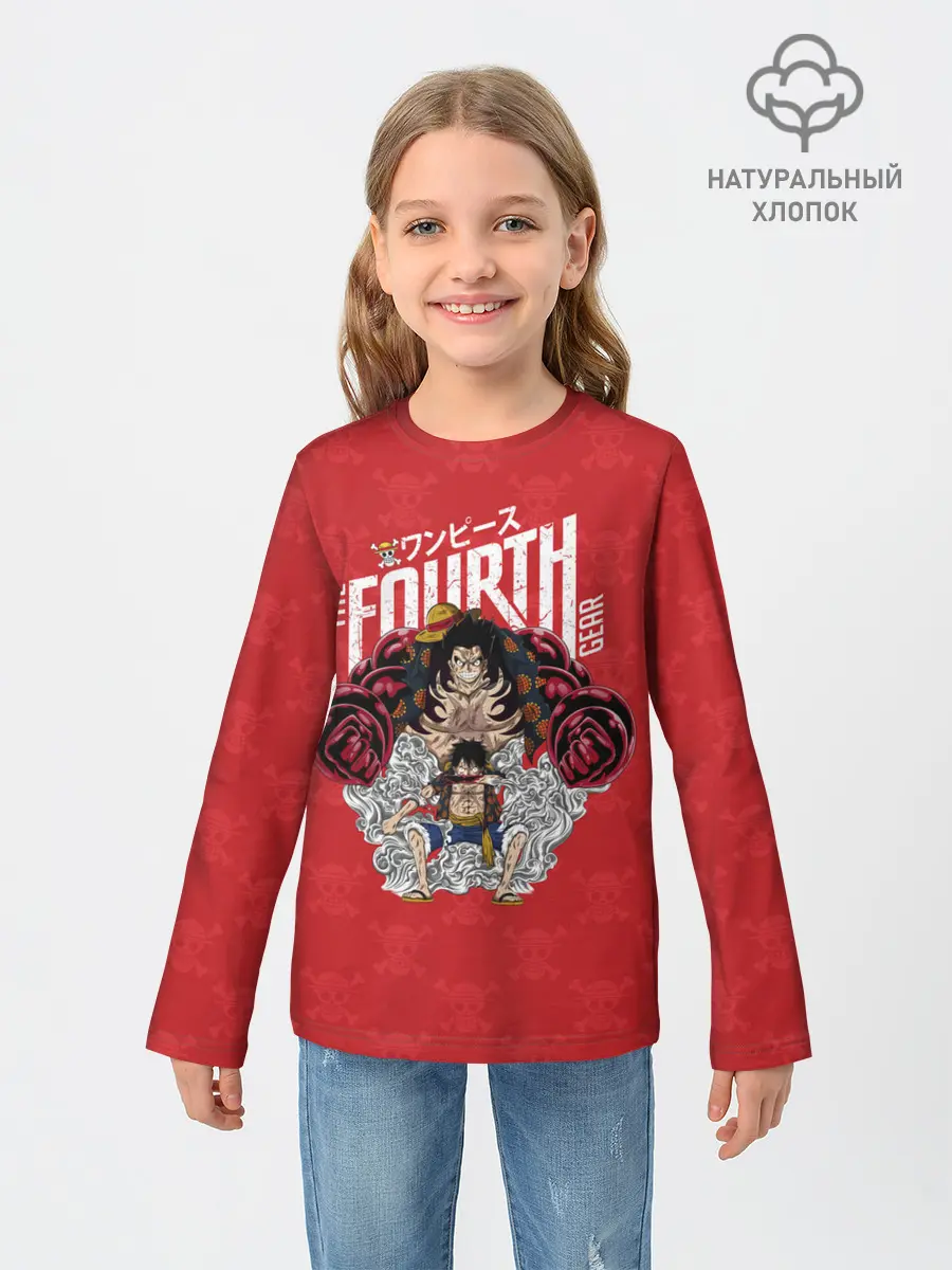 Детский лонгслив / Луффи | резиновый Лу One Piece