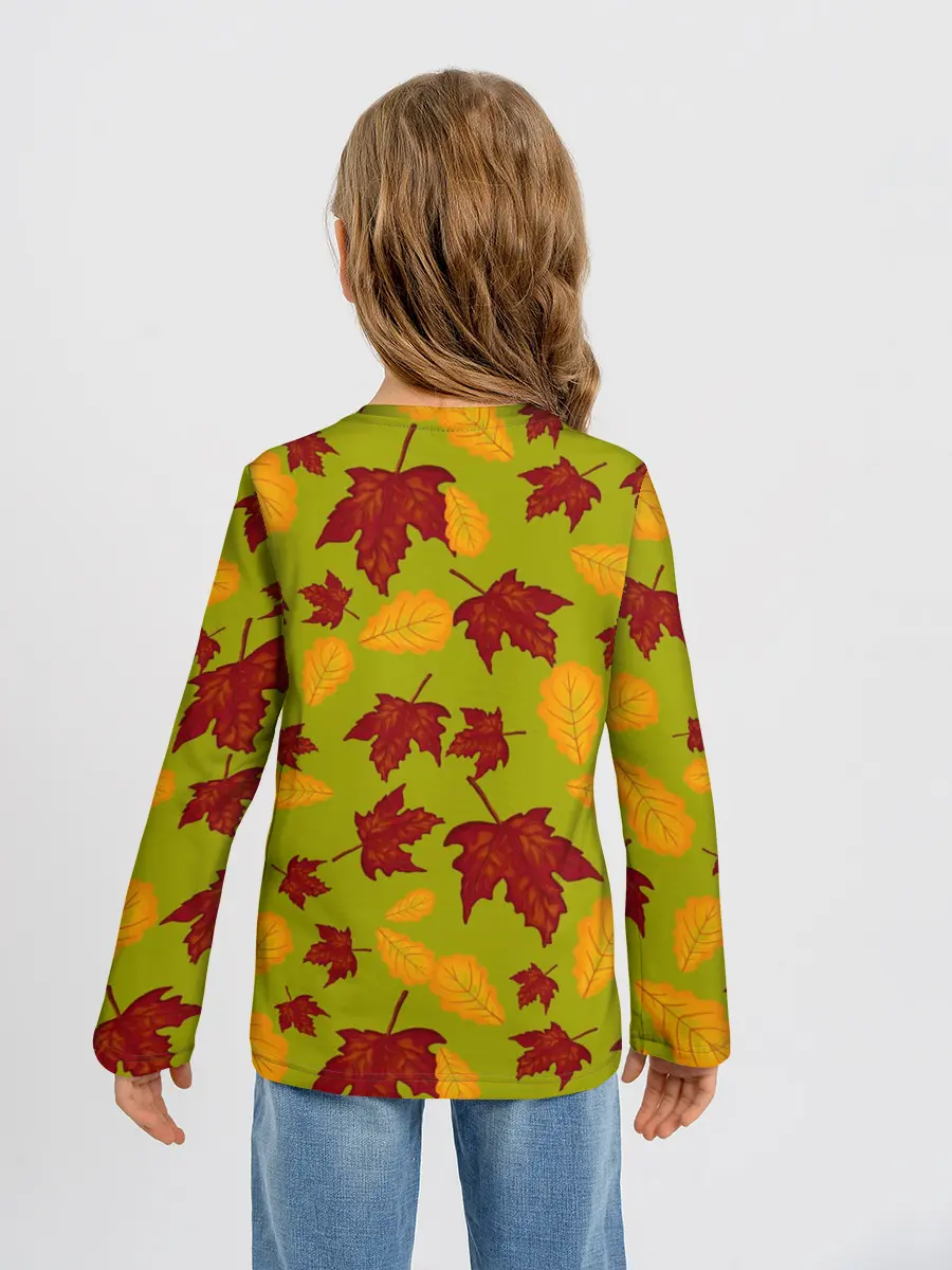 Детский лонгслив / осенние листья клён и дуб